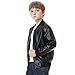 JYCPFLIT Boys Fashion PU Leather Motorcycle Jacket kids Faux Leather Jackets Coat Children's Outerwear Black 3-13 Years