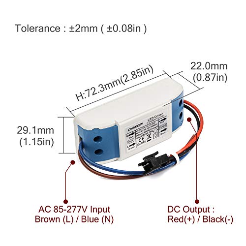 Chanzon LED Driver 450mA (Constant Current Output) 12V-20V (Input 100-240V AC-DC) (4-6) x2W Power Supply 450 mA Lighting Transformer Drivers for High Power COB Light Lamp Bulb (Plastic Case)