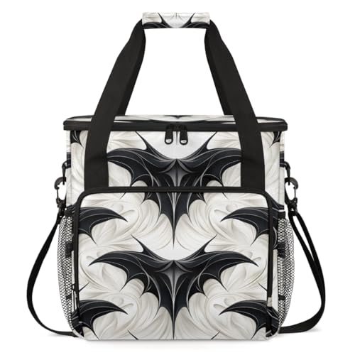 Gothic Bat Coffee Maker Carrying Bag, Colorful Bat Travel Storage Bag Compatible with K-Mini or K-Mini Plus, Single Serve Coffee Brewer Carrying Case with Multiple Pockets & Shoulder Strap