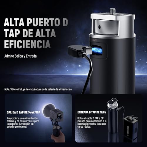 Mango de batería NEEWER PH99E de 99Wh y 100W PD para focos COB 3
