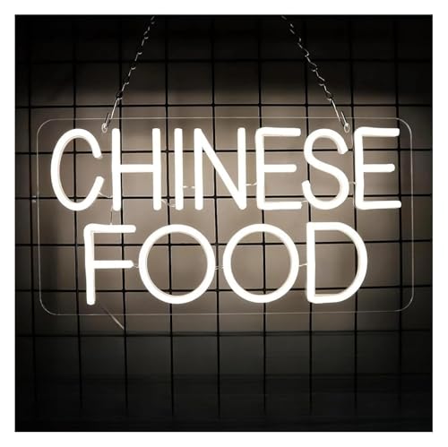 Nourriture chinoise enseigne lumineuse au néon pour ambiance bistrot asiatique