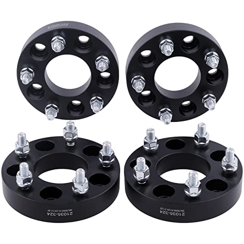 VLAOSCHI 4X Black 5x5.5 to 5x5 Wheel Adapters 1.25 Inch with 1/2 Studs