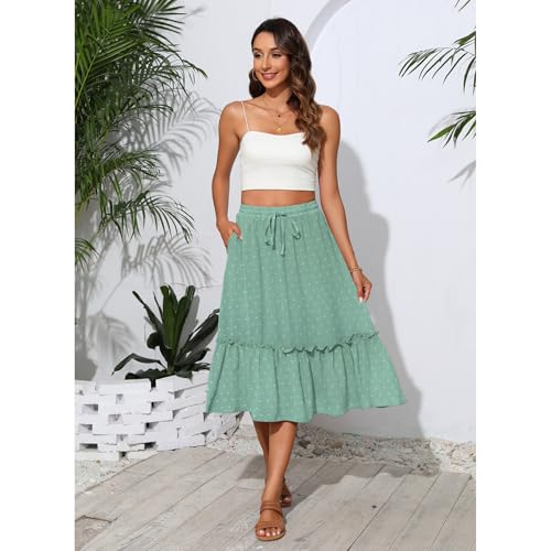 Image of Witsmile High Waist Tiered Skirts for Women Flowy Skirts for Women Long Length with Pockets 2026 Fashion Trendy