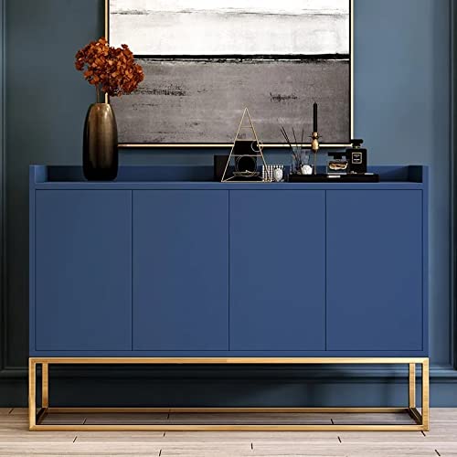NG Decor Modern 47" Blue Buffet Sideboard Kitchen Sideboard Cabinet with 4 Doors in Gold-image-17