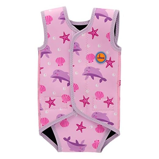 Swimbubs Baby Swimming Wrap Kleinkind Neoprenanzug Jungen Warmsuit Mädchen UV-Badeanzug (18-30 Monate, Pink Dolphin)