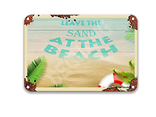 Sea Beach Leave The Sand At The Beach Metal Tin Sign Diner Decor Decorative Tins Farmhouse Decor Metal 8X12 #TOP4