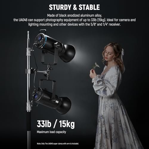 Image of NEEWER Super Clamp with 6 inch Extension Arm, 5 /8 inch Stud, 2.4 inch Jaw Grip