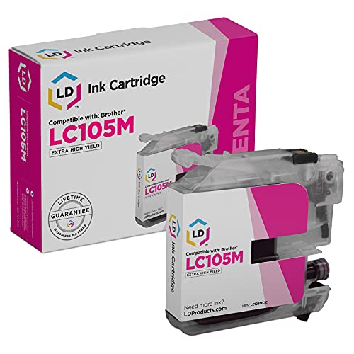 LD Compatible Ink Cartridge Replacement for Brother LC105M Super High Yield (Magenta) Compatible with Brother MFC-J4510DW MFC-J4410DW MFC-J4710DW MFC-J4310DW MFC-J6920DW MFC-J6520DW MFC-J6720DW