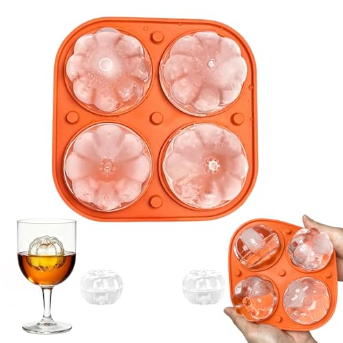Molde de cubitos de hielo calabaza Halloween de silicona con tapa miniatura 2