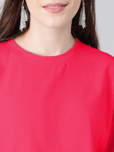 Image of KOTTY Women's Cotton Blend Solid Oversized T-Shirts