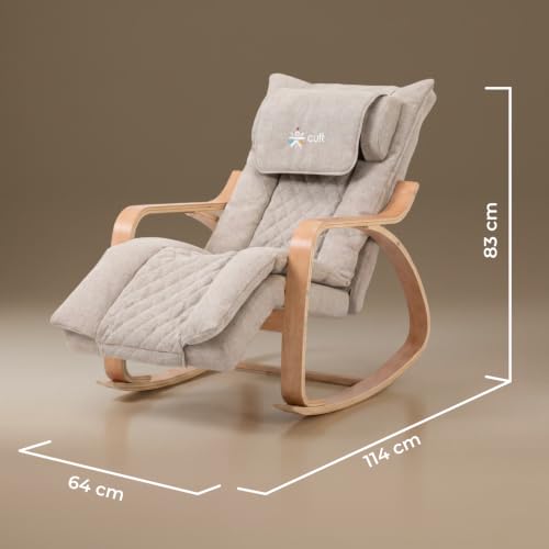 Image of CULT Rocking Recliner Massage Chair | 2-in-1 Massage & Rocking Chair | S-Track Full Body Massage| 135 Recline | 5-Level Adjustable Leg Rest | Waist Heating | Remote Control