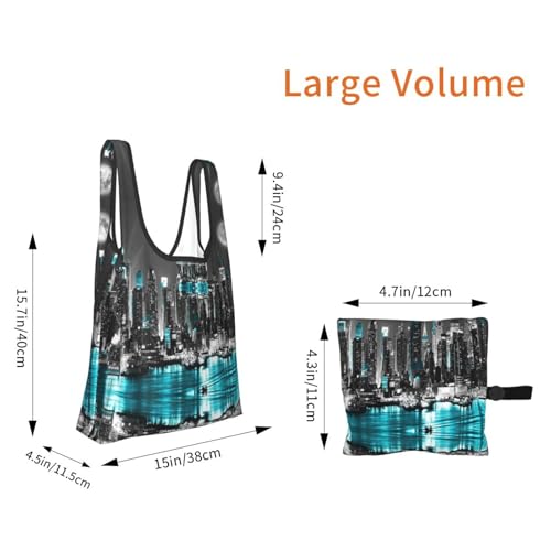 New York Paintings Print Grocery Shopping Bags Reusable With Flowers Plant Lover Gifts Shopping Bag Lightweight Foldable Bag4