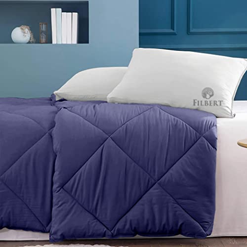 Image of Filbert - Winter Comforter Double Bed 300 GSM Microfiber Double Bed Blanket for Winter Soft & Cozy Diamond Stitch Quilt (90 inch x 100 inch Inches /228cm x 254cm) - Comforter Double Bed|Medium Blue