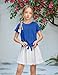 Arshiner Large T Shirts for Girls with Tie Knot Front Cute Sleeves Teen Girl Shirts Loose Round Neck Kids Fashion Shirts Size 10-12 Blue