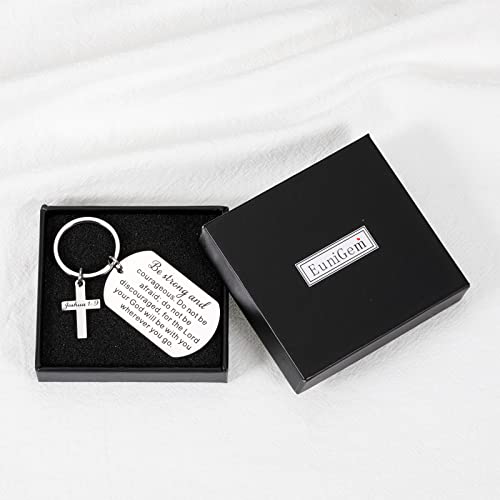 Christian Gifts For Women Men Inspirational Bible Verse Keychain Easter Gifts For Him Her Son Daughter Birthday Graduation Be Strong And Courageous Pendant Religious Faith Communion Charm Christmas #TOP6