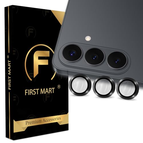 Image of FIRST MART Black Camera Ring Guard Protector for Samsung Galaxy S26 Plus | Tempered Glass with Metal Alloy Rings, HD Clear, Scratch Resistant, Case-Friendly | Pack of 1