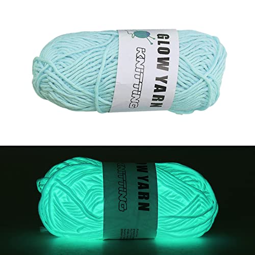Glow in The Dark Yarn, Glow in The Dark Yarn for Crochet, Glow Yarn for Knitting, Crocheting, Crafts Sewing Beginners (Blue,1 pcs)
