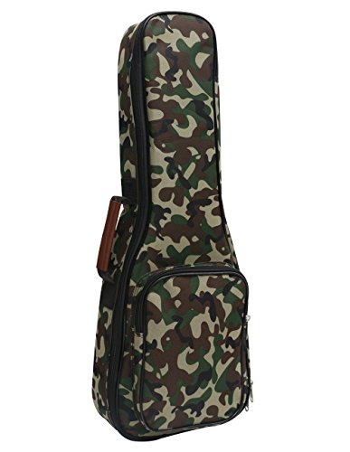 Hot Seal 10Mm Leather Handles Thick Durable Colorful Ukulele Case Bag With Storage (26In, Camouflage) #TOP1