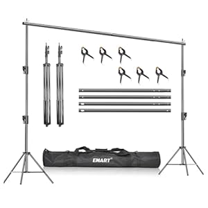 EMART Heavy Duty Backdrop Stand, 7 x 10ft Adjustable Photo Backdrop Stand Kit Photography Background Support System for Photoshoot