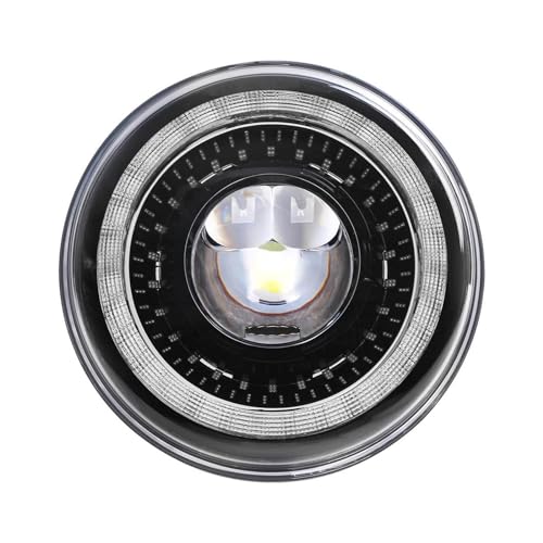 DZSQWETYU Faros Delanteros para Moto Faro Delantero LED H4 7 Pulgadas Motocicleta para Davidsion para Softail para Slim Diurna (DRL) Y Luces LED Altas Y Bajas Faro Motocicleta(Black 1pcs)