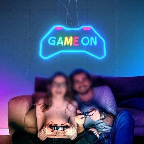 Image of LED Game Sign Game Zone Neon Signs Gaming Room Wall Art Decor Man Cave Lights Signs Gamer Home Bedroom Decoration USB Powered Brightness Adjustable