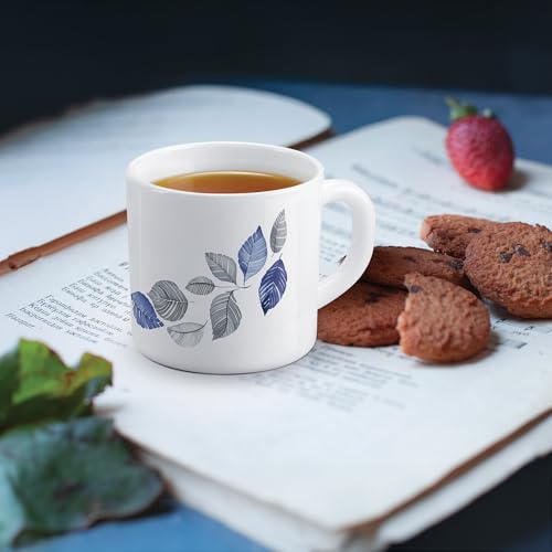 Image of Treo By Milton Opalware Amara 18 Lunis Cup Set | Microwave & Dishwasher Safe | Bone-Ash Free | Tempered Toughness | Set of 6, 180 ml Each | White | Mug Set for Tea, Coffee, Daily Use & Gifting