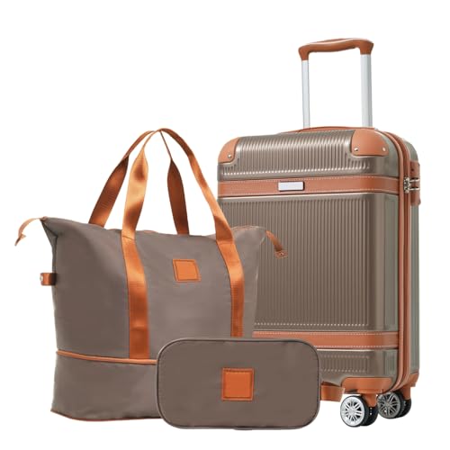 Coppery 3-Piece Hardshell Luggage Set w/TSA Lock - Ideal for Travel Trunks