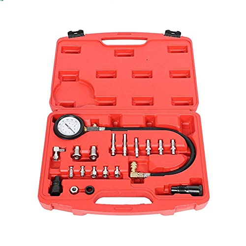 Testeur de compression de moteur diesel Kit de testeur de pression de carburant automobile, outil de jauge de compression de moteur 1000 PSI avec tuyau de testeur de compression de cylindre