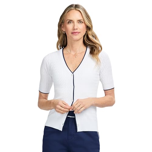 IZOD Women's Short Sleeve Cardigan Sweater
