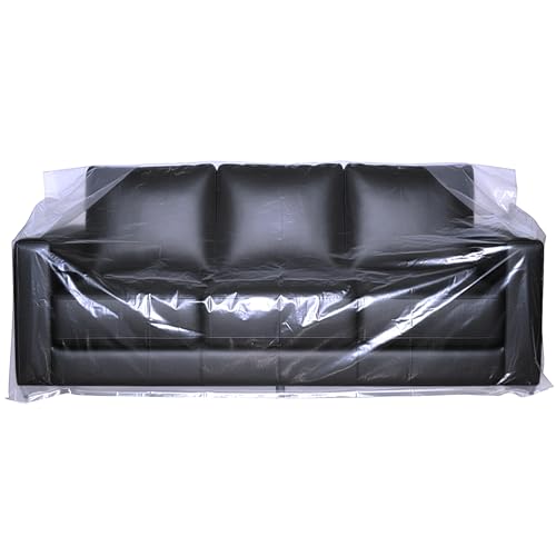 Yotelab Plastic Couch Cover for Moving,Sofa Bag Cover Protector,Furniture Cover for Storage,92Wx42Dx62/41H Inches (No Seal)