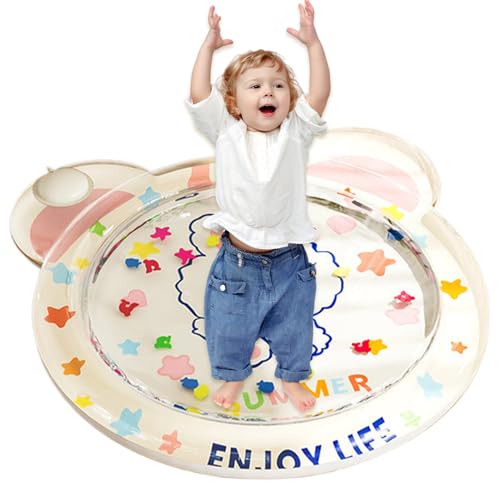 Gomice Estera de Agua para bebés, Alfombra de Agua sensorial,Mat de Juego de enfriamiento Plegable Inflable | Juguetes de la Infancia del Desarrollo, Centro de Actividades para Sala de guardería,