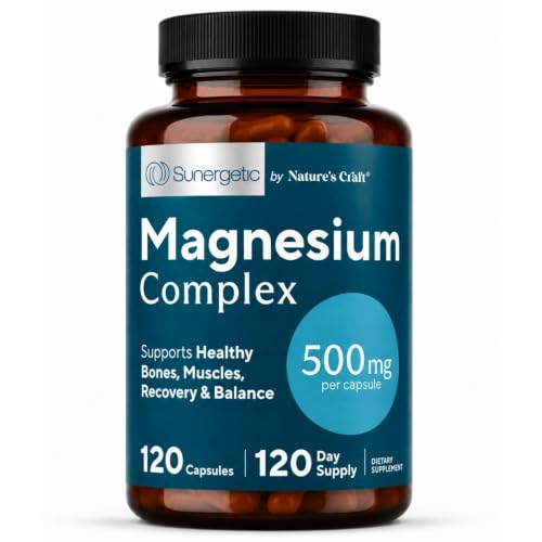 Image of Premium Magnesium Citrate Capsules - Powerful 500mg Magnesium Oxide & Citrate Supplement - Helps Support Healthy Bones, Muscles, Teeth, Energy & Relaxation - 120 Vegetable Capsules