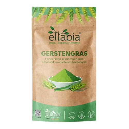 Hierba de cebada en polvo molida 500 g | Polvo de hierba de cebada en calidad premium de alimentos crudos de cultivo de la UE | 100% puro sin aditivos
