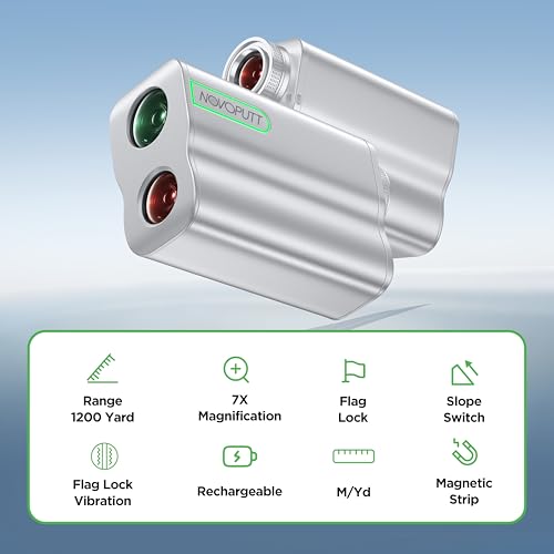 Image of 1200 Yards Golf Range Finder with External Slope Switch, Magnetic Aviation Aluminum Body, 7X Magnification Laser Rangefinder for Golf & Hunting, USGA Tournament Legal, USB-C Rechargeable & 0.5S Lock