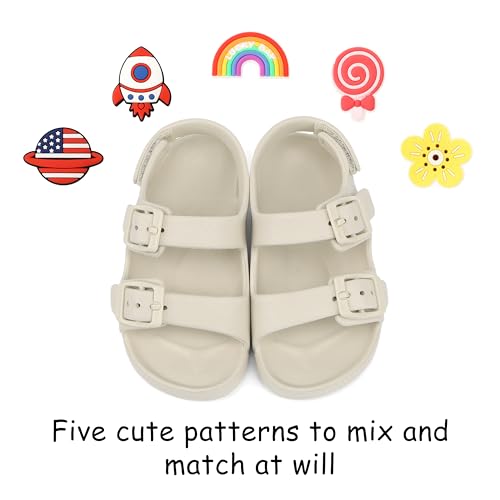 Image of ChayChax Toddler Boys Girls Double Buckle Sandals Children's Adjustable Back Strap Water Sandal