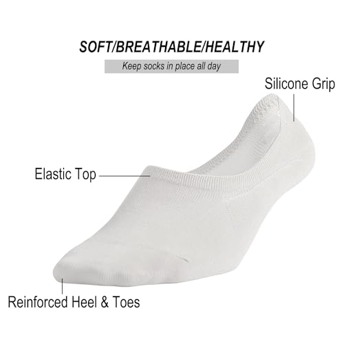 EPEIUS No Show Socks Womens Non Slip Low Cut Socks Low Thin Ankle Footies Invisible Liner 3/6 Pairs3