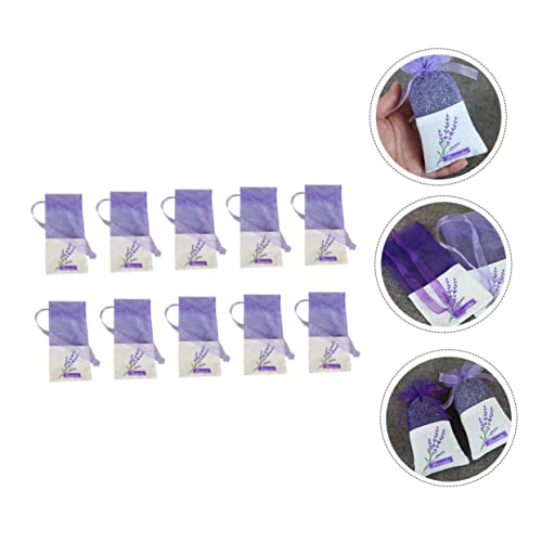 Hemobllo 22Pcs Bolsas de Seda de Lavanda con Cordón miniatura 3