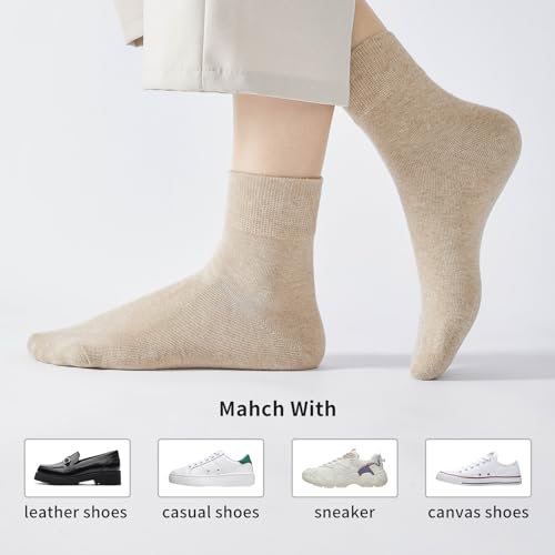 Image of J-BOX Crew Socks for Women Casual Cotton Socks Soft Breathable Dress Socks 10 Pairs