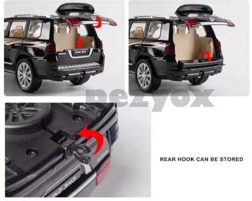 Image of Toyota Land Cruiser SUV 1:24 Big Size Diecast Scale Model Alloy Metal Pull Back Toy car for Kids with Openable Doors & Light, Music Toy Vehicle for Kids (Black)