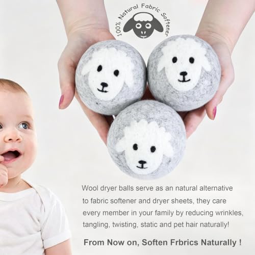 Image of Budieggs Wool Dryer Balls XL 6-Pack, 100% New Zealand Wool Handmade | Chemical-Free Natural Fabric Softener Reusable, Reduces Wrinkles, Tangling, Drying time & Static Cling, Lasts 1000+ Loads