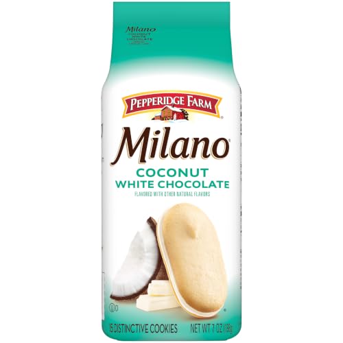 Image of Pepperidge Farm Milano White Chocolate Coconut Flavored Cookies, 7 Oz Bag