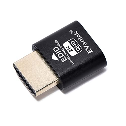 EVanlak Emulador de pantalla fantasma sin cabeza HDMI de aluminio premium (compatible con...