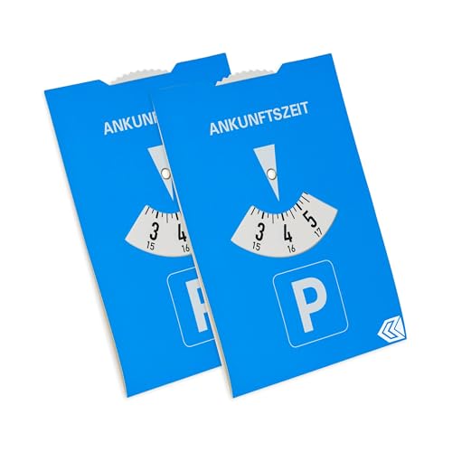 Parkscheibe 2 Stück in Blau aus Papier doppelseitig einstellbar Parkuhr mit ANKUNFTSZEIT für Auto LKW Wohnmobil Parking Disc Blue Parkscheiben Parkkarte blaue Papier Park Scheibe Karte