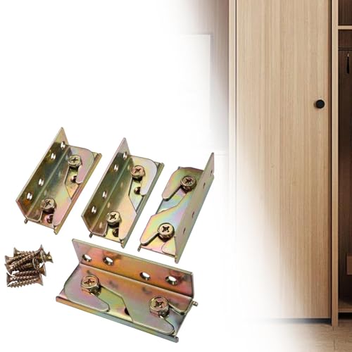 Image of 4Pcs Bed Rail Brackets Heavy Duty Fastener Screws Included Bed Rail Fittings