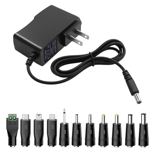 Adaptador de corriente universal 5V 1A cargador CC con conectores Tipo C Micro USB y Mini USB
