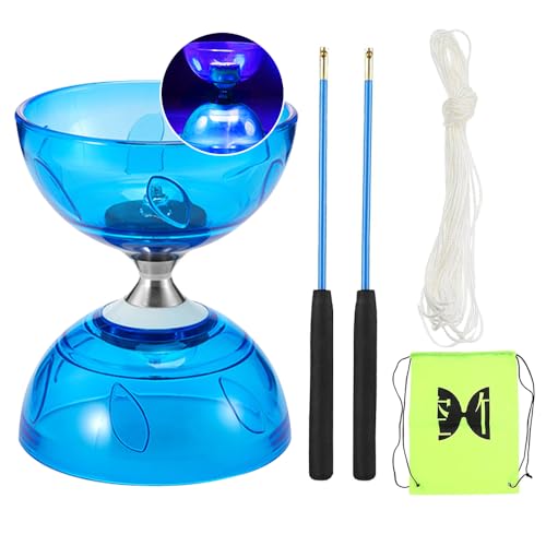 KBIBCK Diabolo avec Roulement à Billes, Lumineux Diabolo, Kit de Jonglerie, pour Enfants, Adultes, Débutants Professionnels