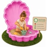 Ondis24 Wassermuschel Sandmuschel Sandkasten 2-teilig aus Kunststoff Muschel mit Deckel (87cm, Pink)