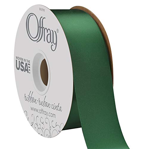 Offray Berwick 1.5" Wide Double Face Satin Ribbon, Forest Green, 50 Yds