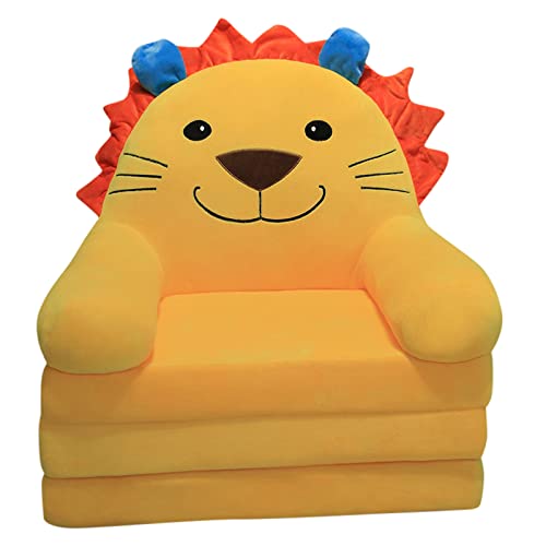 Sofá plegable de felpa para niños, respaldo 2 en 1, sofá plegable para niños, lindo sofá perezoso de dibujos animados, sofá cama plegable para sala de estar, dormitorio, (Rellenos no incluidos)