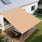 BIGLOONG 日除けシェード 日よけ 暑さ対策 雨除け撥水防水 サンシェード 400Dポリエステル ハトメ式強度UP PU塗装 紫外線UVカット ベランダ オーニング 芝生 庭園 プール 池 デッキ カイルヤード 中庭 裏庭 ドアヤード 公園 カーポート パーゴラ サンドボックス (アースカラー, 2*2.5M)